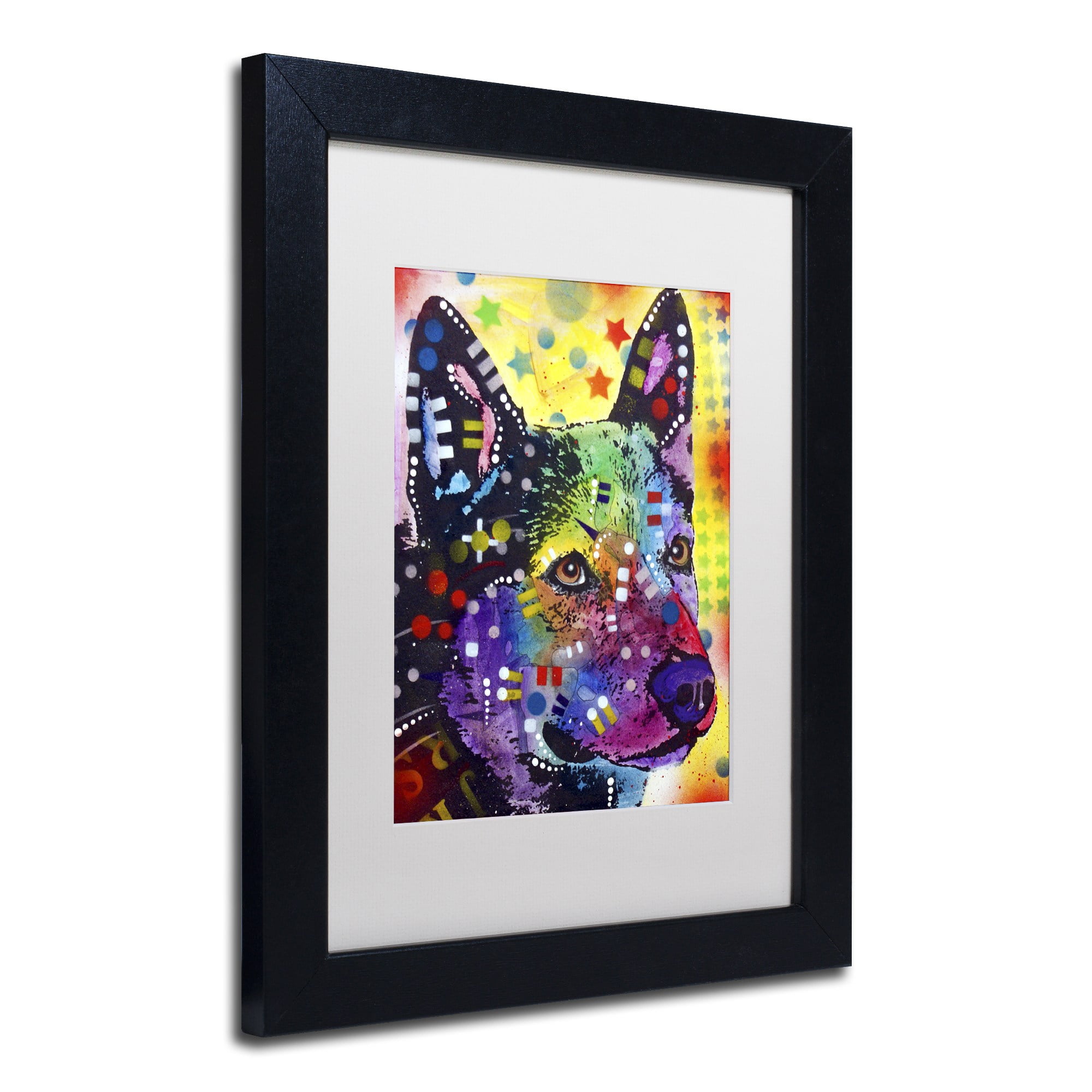 Trademark Fine Art "Aus Cattle Dog" Canvas Art by Dean Russo, White Matte, Black Frame