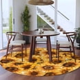 thumbnail image 3 of Round Rugs 7Ft, Yellow Sunflowers Round Area Rug Washable Indoor Throw Carpet, Watercolor Floral Flowers Vintage Large Non Slip Circle Rug for Dining Room Playroom Home Decor Aesthetic, 3 of 8