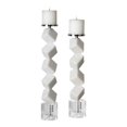 thumbnail image 1 of Uttermost Casen Ricestone Resin Crystal Cube Candleholders in White (Set of 2), 1 of 4