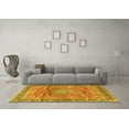 thumbnail image 3 of Ahgly Company Machine Washable Indoor Square Medallion Yellow Traditional Area Rugs, 7' Square, 3 of 4