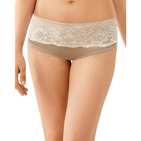 

Womens One Smooth U Comfort Indulgence Satin with Lace Hipster Panty