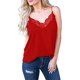 thumbnail image 2 of Camiseta sin mangas con cuello Halter para mujer, tops de encaje de ganchillo con cuello en V, camisola suelta con tiras, camiseta, lavable a máquina, mangas con ribete de encaje, sin mangas Fokelyi WMXL-43-14, 2 of 6