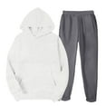 thumbnail image 2 of ibuvkizy Sweatsuits Women 2 Piece Outfit!2PCS Outfits Women's Sports Tracksuits Long Sleeve Pullover Hoodies Sweatshirt and Sweatpants Fall Winter Suit Gray,XXXL, 2 of 4