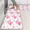 thumbnail image 2 of Kitchen Rugs Sets Of 2,Pink Breast Cancer Anti Fatigue Kitchen Mat Rugs Non Slip Washable,Decorative Kitchen Floor Mats for Kitchen,Sink,Laundry,17"X47", 2 of 5
