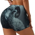 thumbnail image 1 of Balery Moody Ram Portrait Pantalones cortos de entrenamiento estampados para mujer, sin costuras, ajustados, para gimnasio, yoga, correr, deportes, ejercicio activo, fitness.-X-Large, 1 of 8