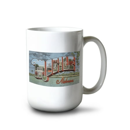 

15 fl oz Ceramic Mug Greetings from Mobile Alabama (River Scene) Dishwasher & Microwave Safe