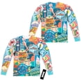 thumbnail image 1 of New York City - Eating Nyc (Front/Back Print) - Regular Fit Long Sleeve Shirt - Large, 1 of 2