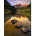 thumbnail image 2 of SMO 25x32 Gold Ornate Wood Framed with Double Matting Museum Art Print Titled - Aspen leaves signify the end of Fall and the beginning of winter at the maroon bells, 2 of 4