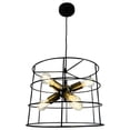 thumbnail image 2 of EQLight EQ21-CH-6L02 Nicte 6-Light Brass and Black Cage Chandelier, 2 of 4