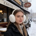 thumbnail image 4 of HaoXun Winter Fleece-Lined Foldable Faux Rabbit Fur Ear Muffs - Windproof Cold Weather Protection with Adjustable Headband for Outdoor Activities, 4 of 6
