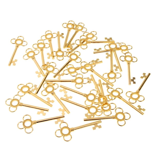 30 piezas de con forma de llave Vintage, joyería colgante, hallazgos artesanales, bricolaje, 60mm Oro jinwen Colgante del encanto de la llave