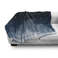 thumbnail image 3 of Boston Soft Flannel Fleece Throw Blanket, Nocturnal Concept City Landmarks Under the Stars, Cozy Plush for Indoor and Outdoor Use, 50" x 60", Night Blue Blue Grey, by Ambesonne, 3 of 6