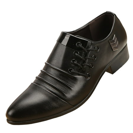 

Mens Shoes British Patchwork Business Casual Gentle Lace Up Leather Shoes