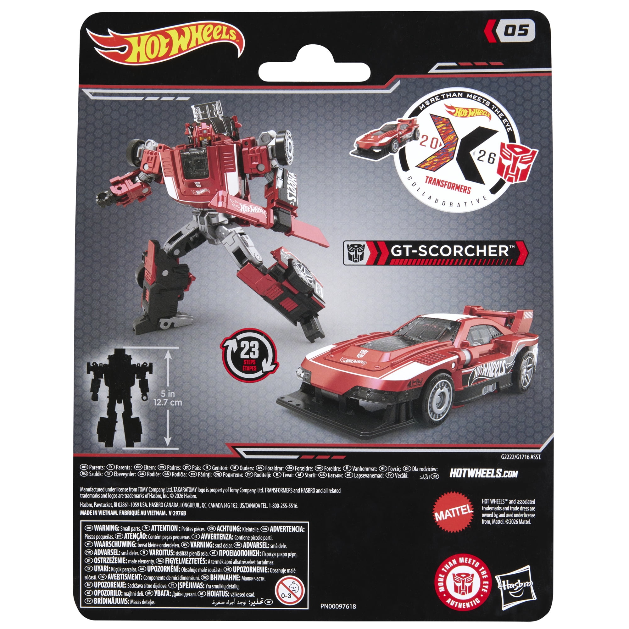Transformers Toys Hot Wheels® x Transformers 5" GT-Scorcher Action Figure, 8+