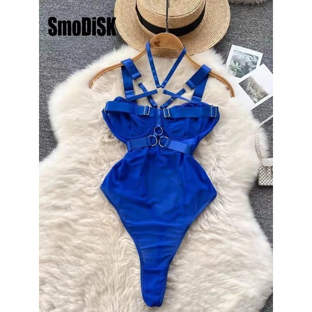 Women's Hollow Combination Bodysuit Slim Fit Erotic Mesh Lace Jumpsuit Bodysuit Sexy Fashion Pajamas