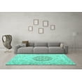 thumbnail image 3 of Ahgly Company Machine Washable Indoor Rectangle Persian Turquoise Blue Traditional Area Rugs, 7' x 10', 3 of 4