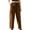 Brown, variant on QHFBli Womens Linen Cropped Wide Leg Pants Elastic Waist Casual Palazzo Trousers with Pockets