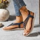 thumbnail image 2 of Sandalias Planas con Correas de Tobillo Multi Correa Pie Post, Plantillas para Pies Planos Acolchados Verano, 2 of 9