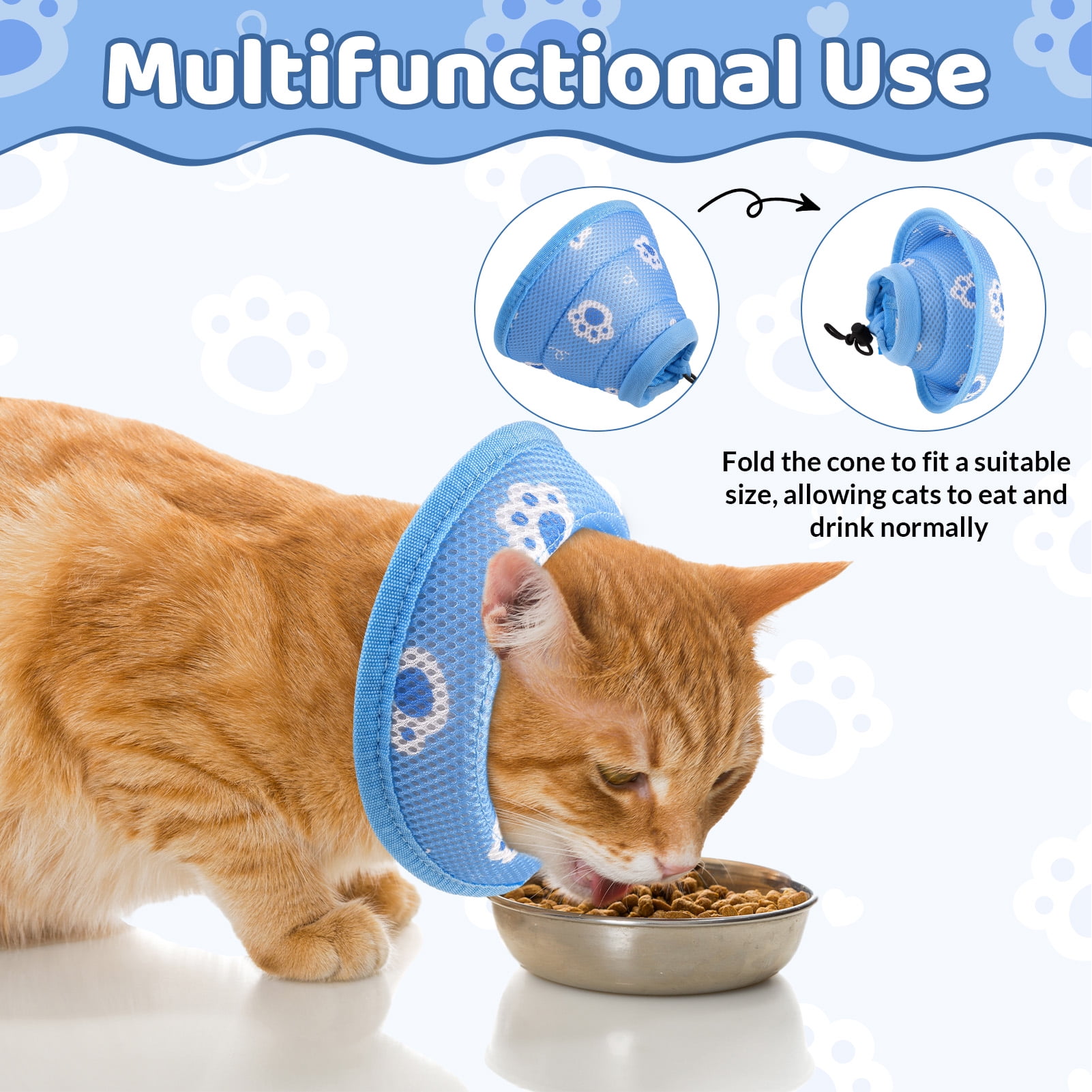 HFlianheng Cat Cone Collar Soft to Stop Licking Cat Recovery E Collar for Small Large Cats Walmart