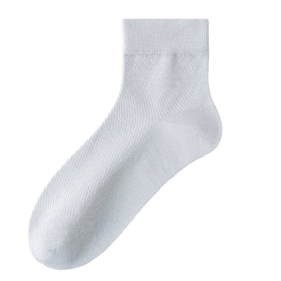 Men's Lightweight Breathable Mesh Crew Socks Moisture Wicking Odor Control Mid-Calf Athletic Socks for Summer Running Gym Casual Wear Light Gray
