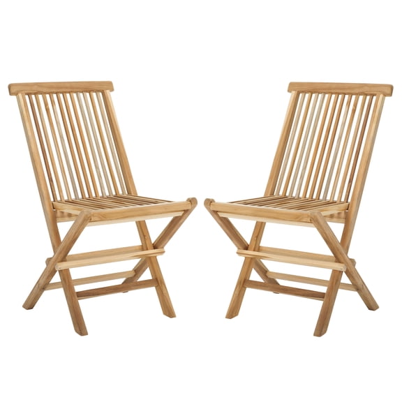 Safavieh Marcus Outdoor Teak Wood Folding Chair - Set of 2, Natural