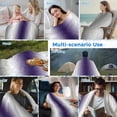thumbnail image 5 of Gray Purple Cooling Blanket, Lightweight Breathable Summer Throw Blanket with Double Sided Cold Effect, Modern Gradient Geometric Picnic Beach Blankets Bed Sheet for Hot Sleepers 30"x40", 5 of 8