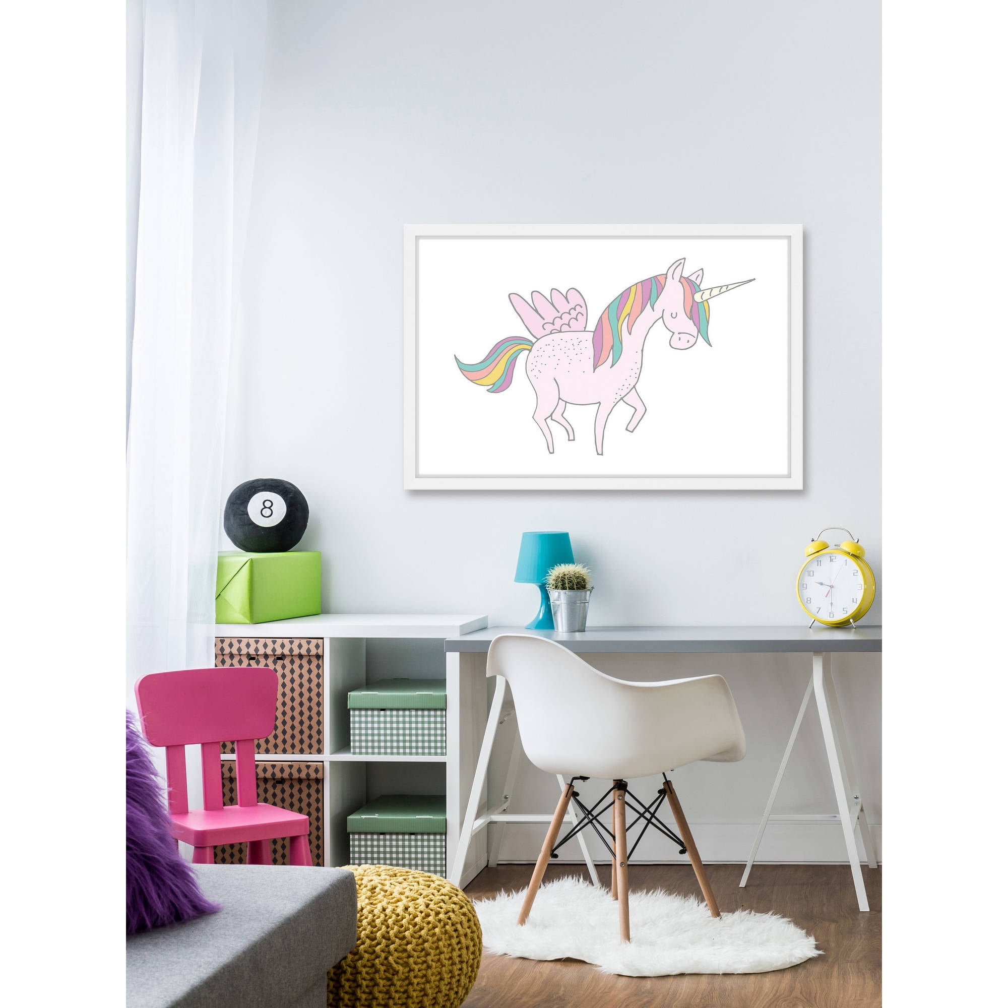 Marmont Hill "Winged Unicorn" by Shayna Pitch Framed Painting Print