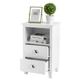 thumbnail image 5 of Ktaxon Nightstand, Bedside Table with 2 Storage Drawers, End Side for Bedroom, Country Style,White, 5 of 11