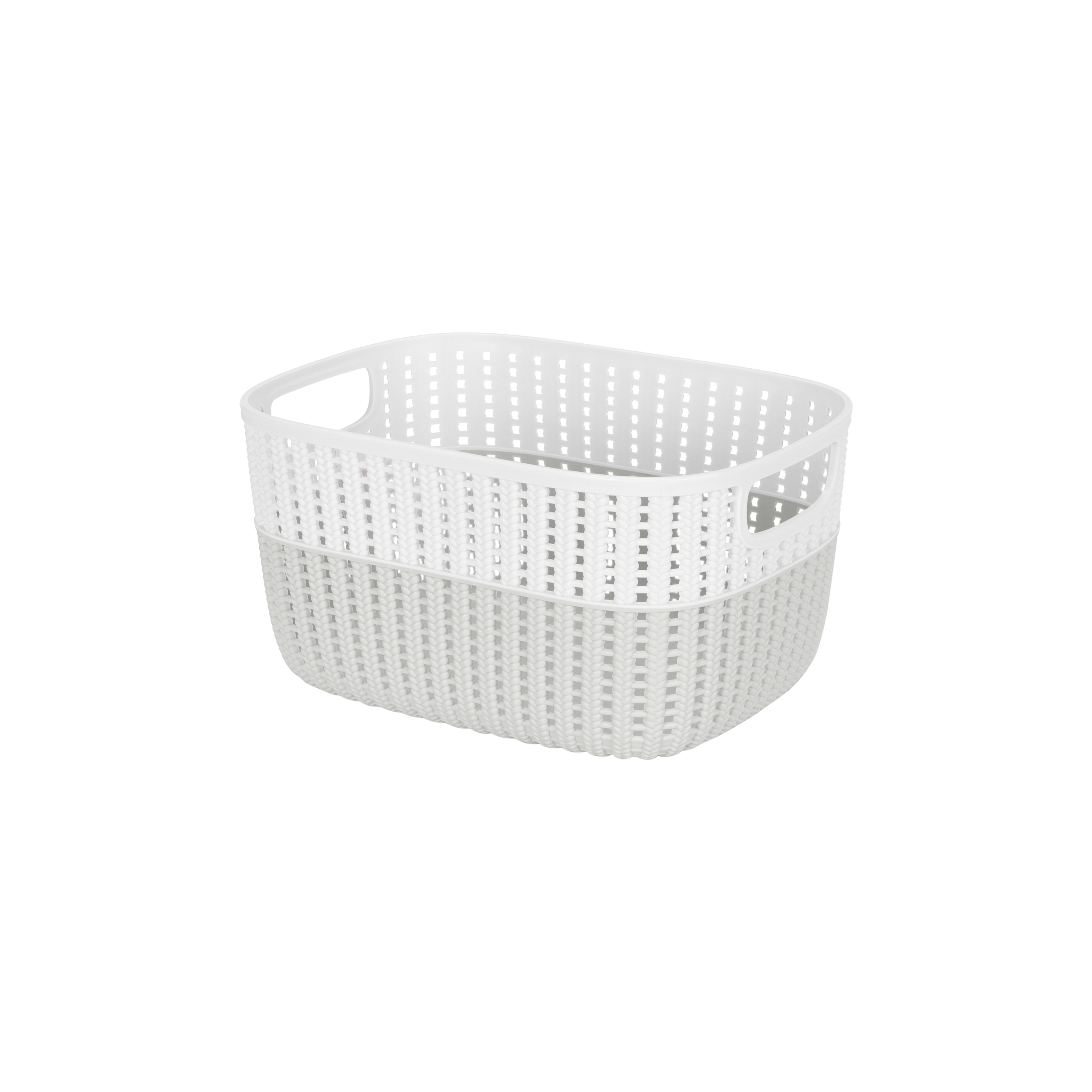Simplify 2Tone Decorative Medium Storage Basket in Heather Grey