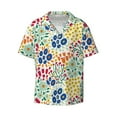 thumbnail image 3 of Goofa Cartoon Flowers Printed Men's Casual Short-sleeved Shirt,Lightweight Breathable Button-down,Summer Casual men's top,Versatile Fashion shirt-Medium, 3 of 7