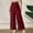 *Wine, variant on Women's Linen Elastic High Waisted Flowy Wide Leg Pants, Fall Casual Trousers Wine,Womens Plus XXL
