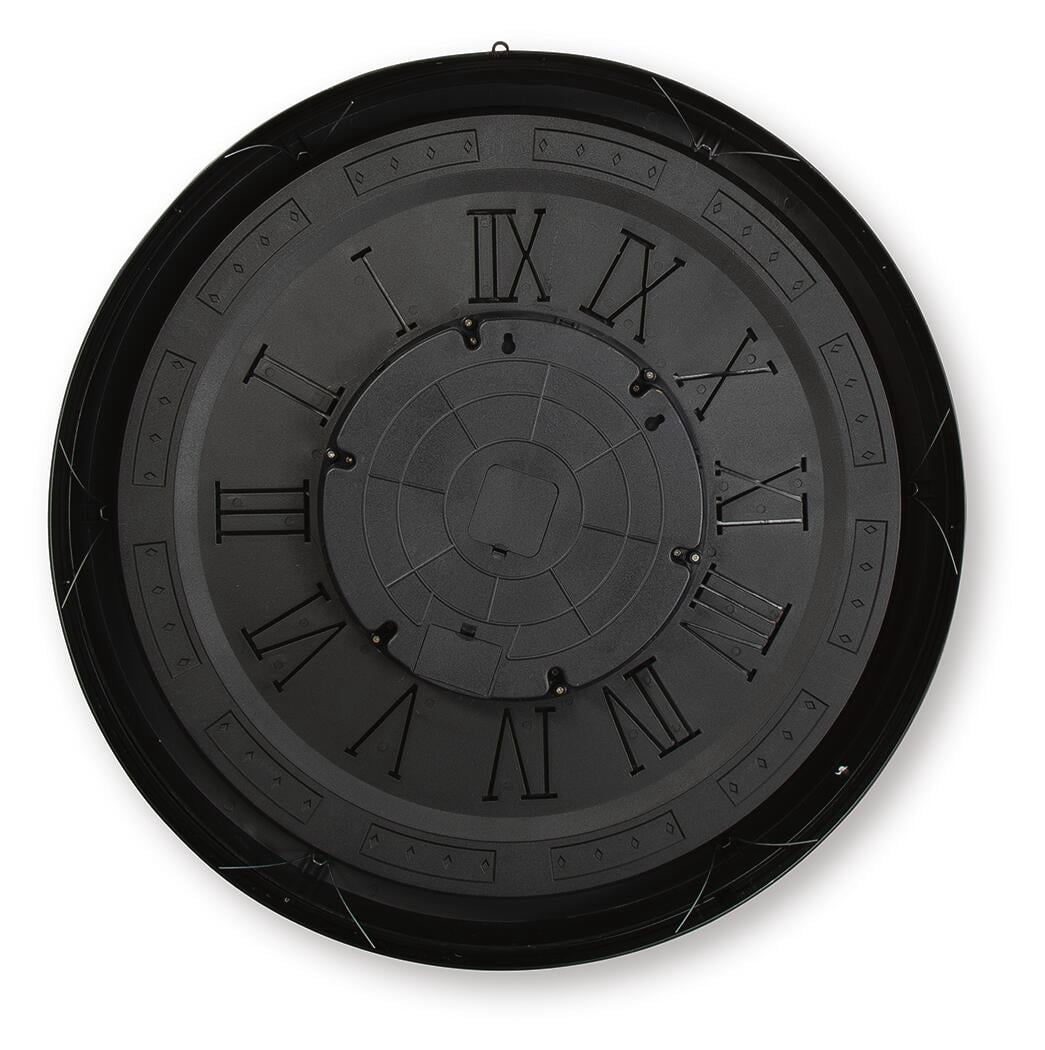 Signature Design by Ashley Dairton Wall Clock, Black & Gold Finish, Industrial Gear Design, Roman Numerals, 32-Inch Round