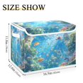 thumbnail image 3 of WOBOGO Undersea World Large Collapsible Storage Box Flip Lid Fabric Decorative Organizer Container Basket with Handles 16.5×12.6×11.8in, 3 of 7