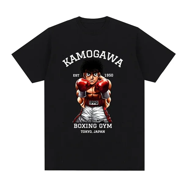 Camiseta de algodón de Kamogawa Boxing Gym Harajuku Anime para hombre, nueva camiseta, camiseta Hajime No Ippo, camiseta vintage para mujer