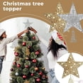 thumbnail image 4 of WAITLOVER Adorno para árbol de Navidad, adorno para árbol de Navidad brillante con luz LED de cobre, adorno para árbol de estrella hueco dorado y plateado con adorno para árbol de Navidad, 4 of 7