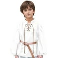 thumbnail image 2 of KAUOD Medieval Boys Shirt Renaissance Kids Lace-up Retro Shirts Funny Long Sleeve Costume Top Party Dress up Clothes, 2 of 4