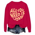 thumbnail image 2 of Meichang Chandails en Molleton pour Femmes, Chandail en Molleton de la Saint-Valentin, Chandail en Molleton Imprimé Amour Doux, Manches Longues, Col Rond, Chandails en Molleton de Vacances en Liquidation, 2 of 3