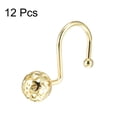 thumbnail image 3 of Unique Bargains Shower Curtain Hooks Bathroom Hollow Ball Design Curtain Rod  Hangers Home Decor Gold 12Pcs, 3 of 4