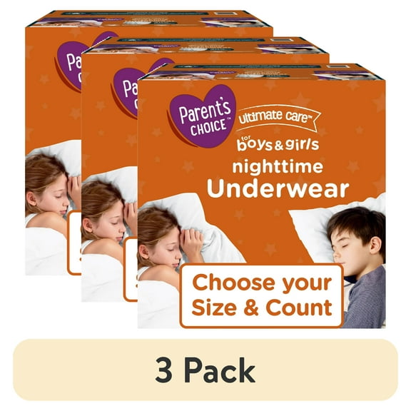 (3 pack) Parent's Choice Ultimate Care Nighttime Underwear for Boys & Girls L/XL, 38 Count (Select for More Options)