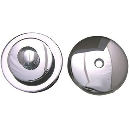 LASCO 03-4891 Lift and Lock Stopper with Overflow Plate Bathtub Trim Kit, Chrome Plated
