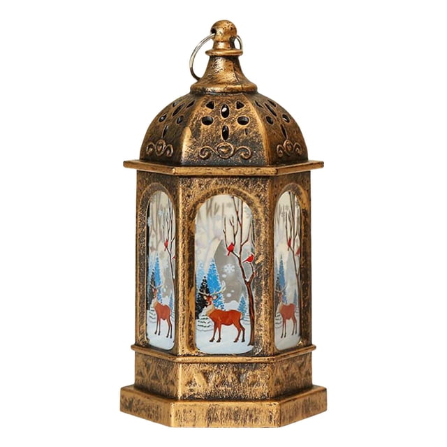 Castillo linterna luz linterna decoración adornos colga lámpara decorativa paisaje lámpara de para boda cristianos jardín hogar Bronceado Sunnimix Linterna de interior