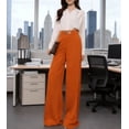 thumbnail image 5 of ShaoRunShi Womens Plus Size Work Pants High Waisted Pull-one Slacks Spring Wide Leg Pants, 5 of 6