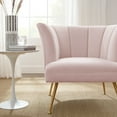 thumbnail image 3 of Armchair Accent Tufted Chair, Pink, Velvet, Modern Contemporary, Mid Century Living Hotel Lounge Cafe Lobby, 3 of 8