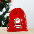 thumbnail image 4 of Costeam 2025 New Christmas Flannel Bag Christmas Apples Candy Packaging Bag Christmas Gift Bag Drawstring Bag Flannel Small Bag With Drawstring 7.87x5.91in, 4 of 6