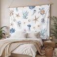 thumbnail image 3 of Blue Brown Coastal Large Tapestry for Bedroom Wall Hanging Tapestry, Nautical Summer Beach Sea Turtle Ceiling Backdrop Tapestries Poster Blanket Wall Decor for Teens Room Living Room Dorm 100" x 59", 3 of 8