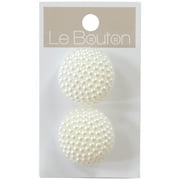Le Bouton White Pearlized 1 1/8" Shank Buttons, 2 Pieces