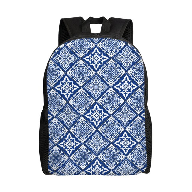 Fotbe Stylized Flowers Vintage Boho Mochila de Viaje para Laptop, Mochila Ejecutiva Delgada y Resistente 15.6"
