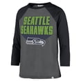 thumbnail image 2 of Women's '47  Charcoal Seattle Seahawks Jetset Ava Raglan Long Sleeve T-Shirt, 2 of 3
