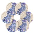 thumbnail image 2 of 6 Coil Coasters 3.94x3.94x0.24 Inch Water Coasters Drink Coasters with Cup Holders Absorbent Coasters Heat Resistant for Bar Protection Blue Beautiful Cat, 2 of 7