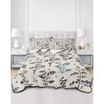 thumbnail image 2 of Quilt King Size Bedding Set, Grey Blue Botanical Reversible Summer Quilt 3 Pieces, Rustic Country Spring Floral Summer Leaf Lightweight Bedspreads Coverlets with 2 Pillow Shams for All Seasons, 2 of 5
